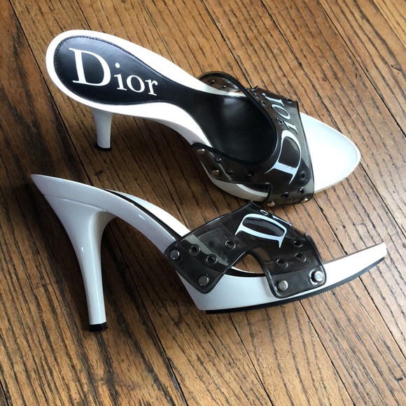 Dior Shoes - Vintage Christian Dior Jelly Logo Platform Sandals size 39